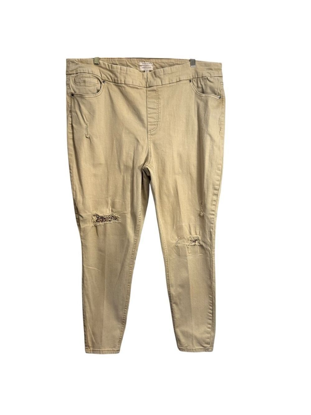 Westbound Jeans Size 22WR‎ Khaki Distressed